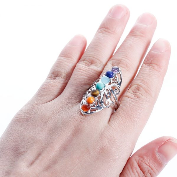 7 Reiki Chakra Yoga Healing Ring - Image 3
