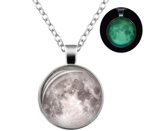 Glow In The Dark Luminous Moon Necklace